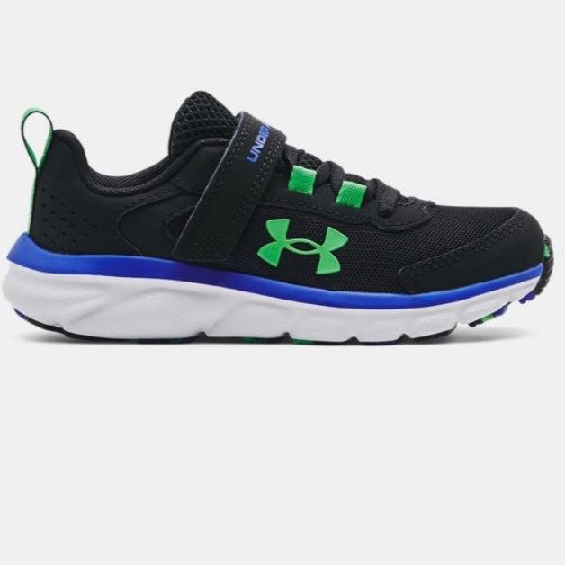 Under Armour Children's Sneaker - Black/Versa Blue/Green Assert 9 A/C