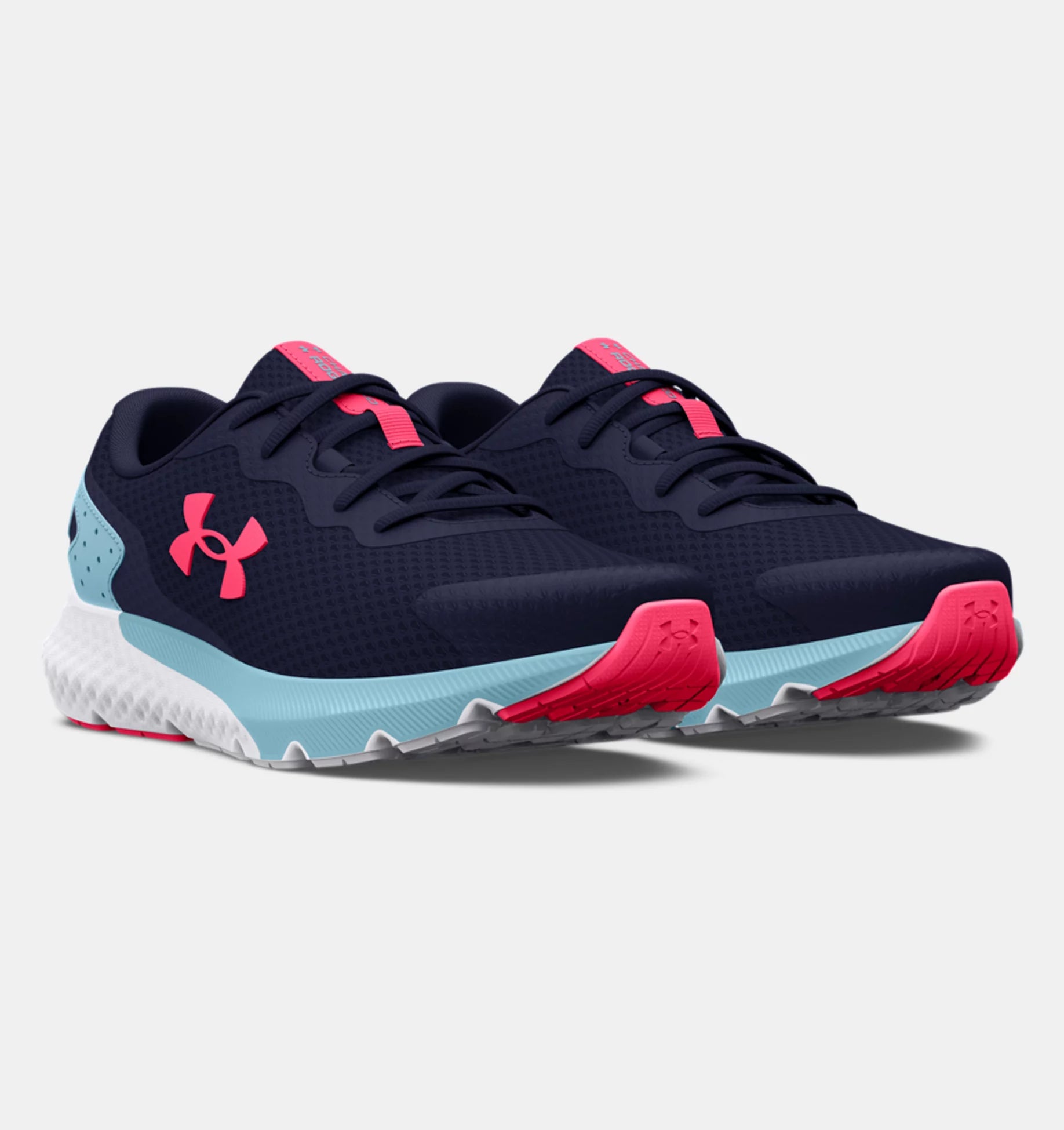 Under Armour Rogue 3 Youth Sneaker - Midnight Navy/Blizzard/Pink Shock