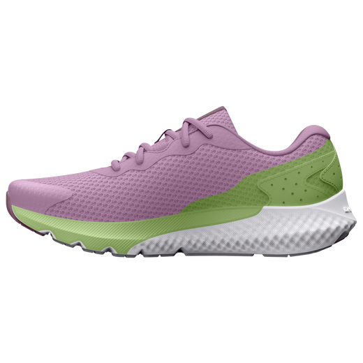 Under Armour youth sneaker Charged Rogue 3 Fresh Orchid/Lumos Lime/Misty Purple.