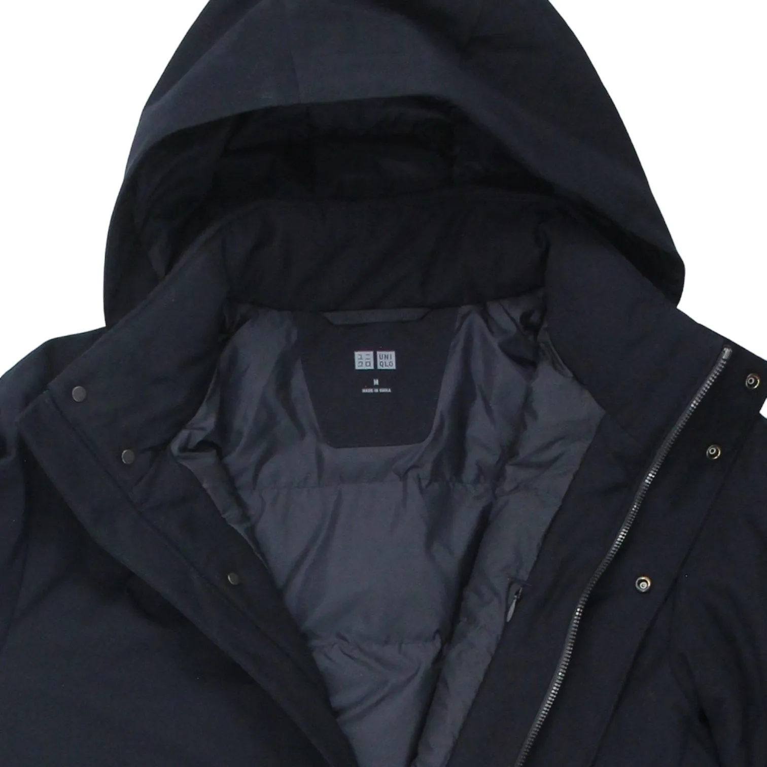 Uniqlo Black Hybrid Down Coat - Winter Essential