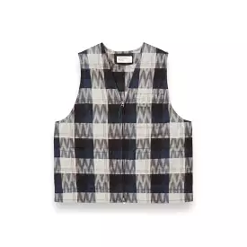 Universal Works Marine Gilet Ikat Indigo