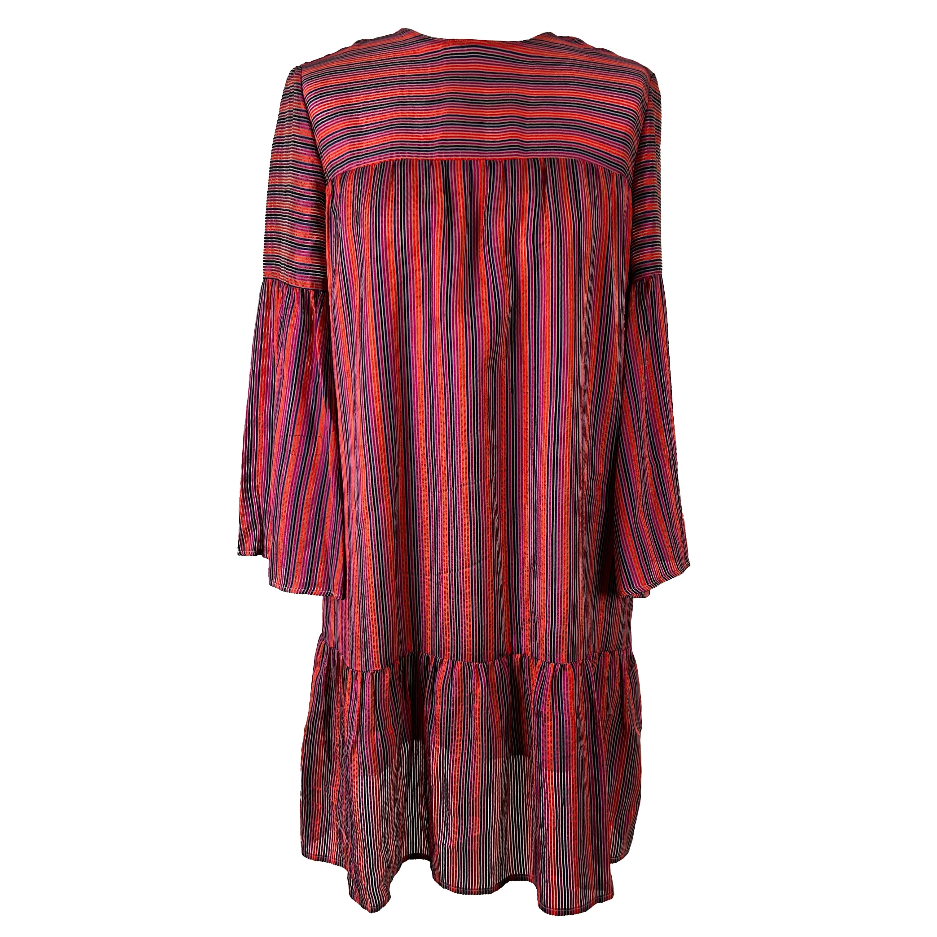 Vanessa Seward Pink Stripe Silk Jacquard Mini Dress - $710 - Size XS.