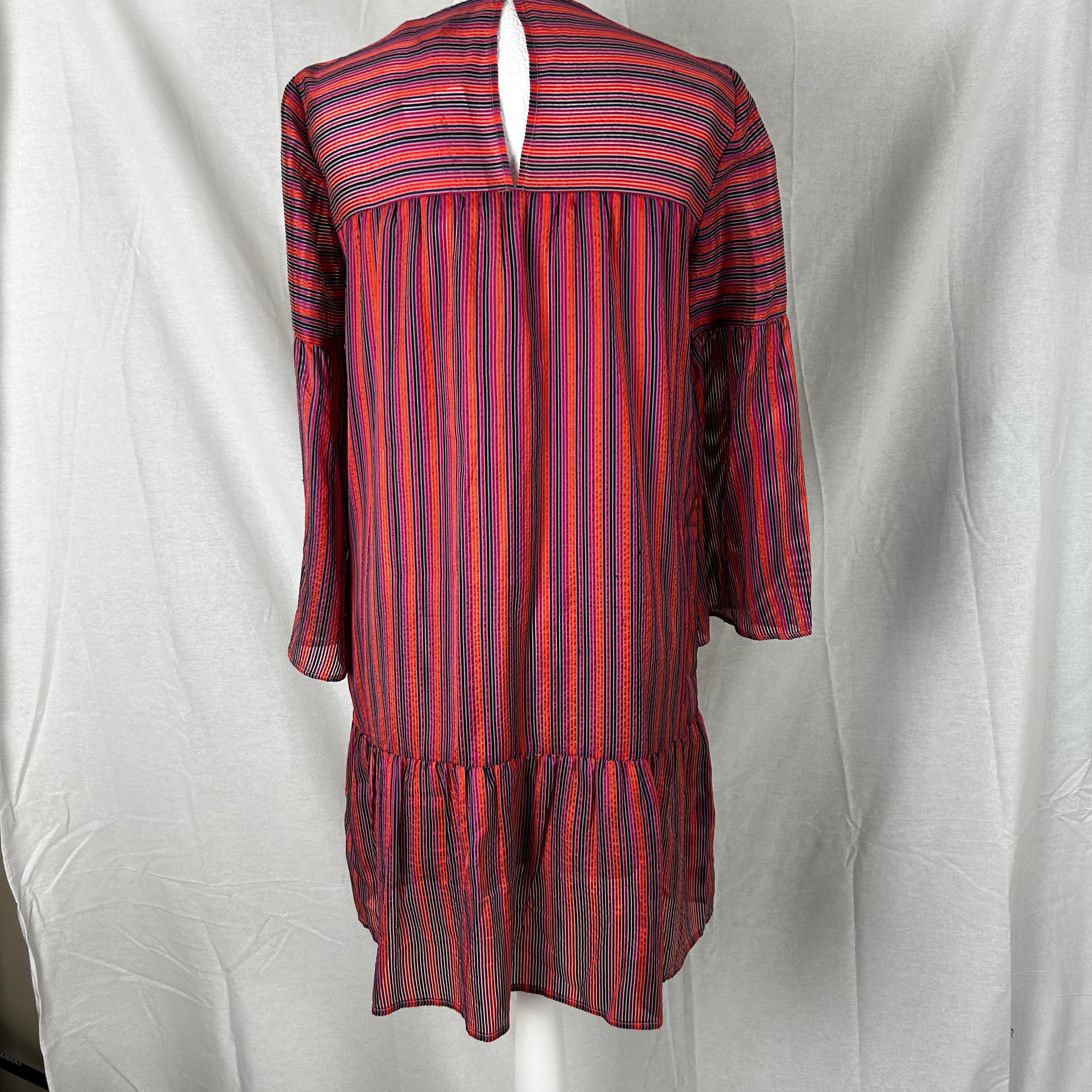 Vanessa Seward Pink Stripe Silk Jacquard Mini Dress - $710 - Size XS.