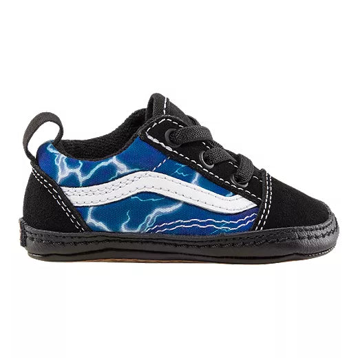 VANS Lightning Black/Blue Old Skool Crib Shoe - Lightning Black/Blue VANS Old Skool Crib Shoe