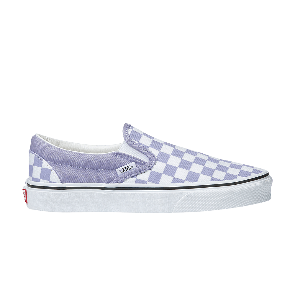 VANS Purple Heather Checkerboard Slip-On Youth Shoe.