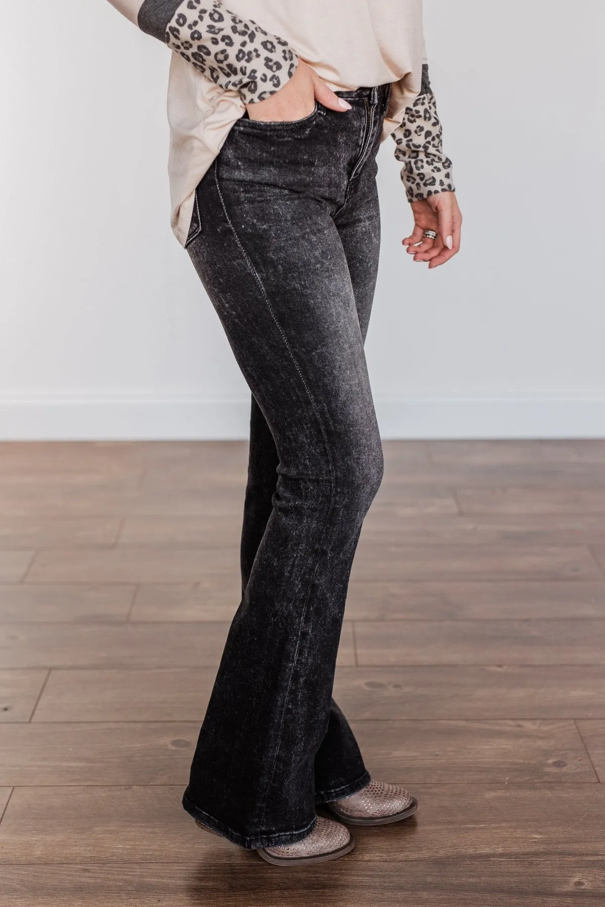 Vervet High Rise Flare Jeans in Bella Wash.