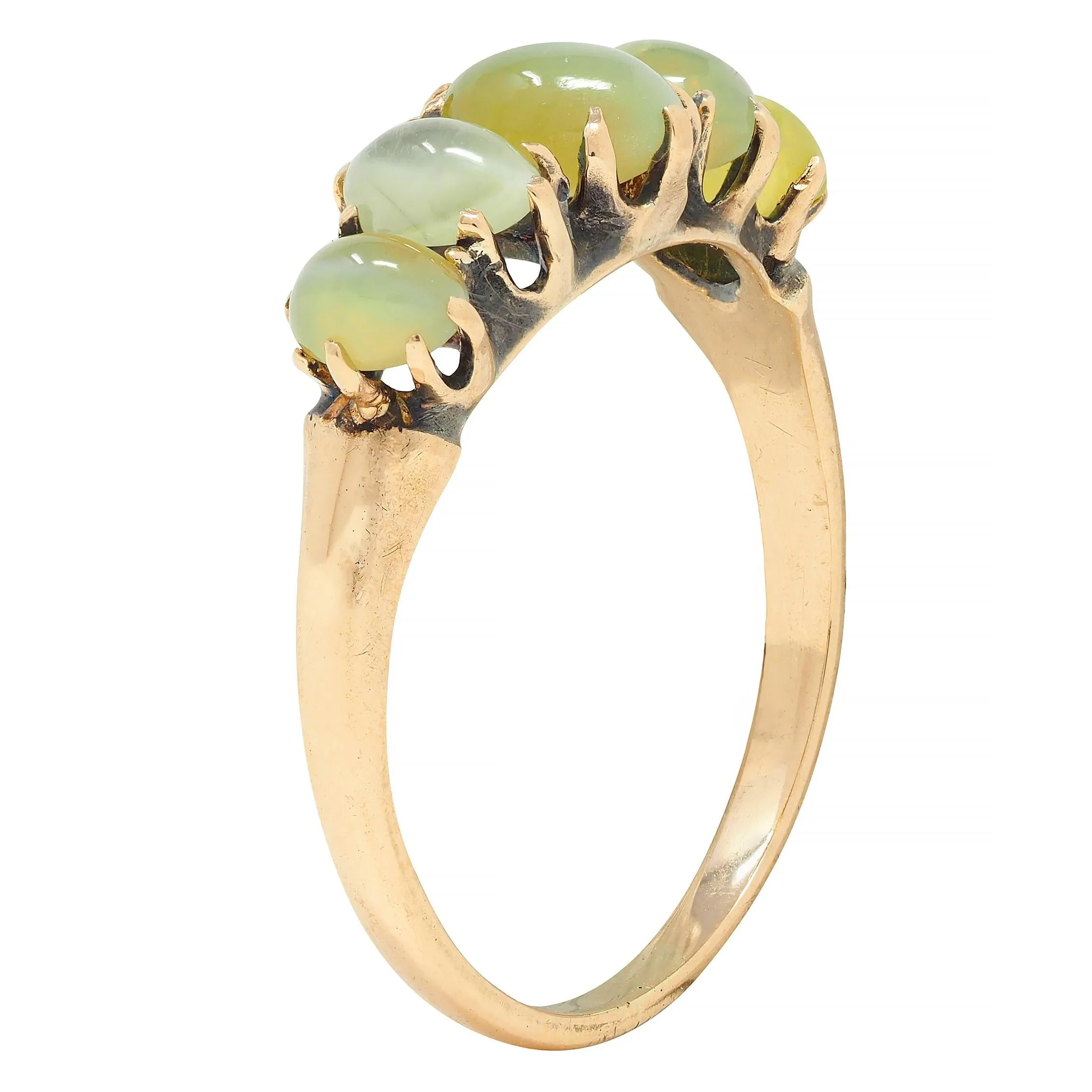 Vintage Cat's Eye Chrysoberyl Gold Stone Band Ring