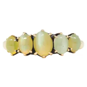 Vintage Cat's Eye Chrysoberyl Gold Stone Band Ring