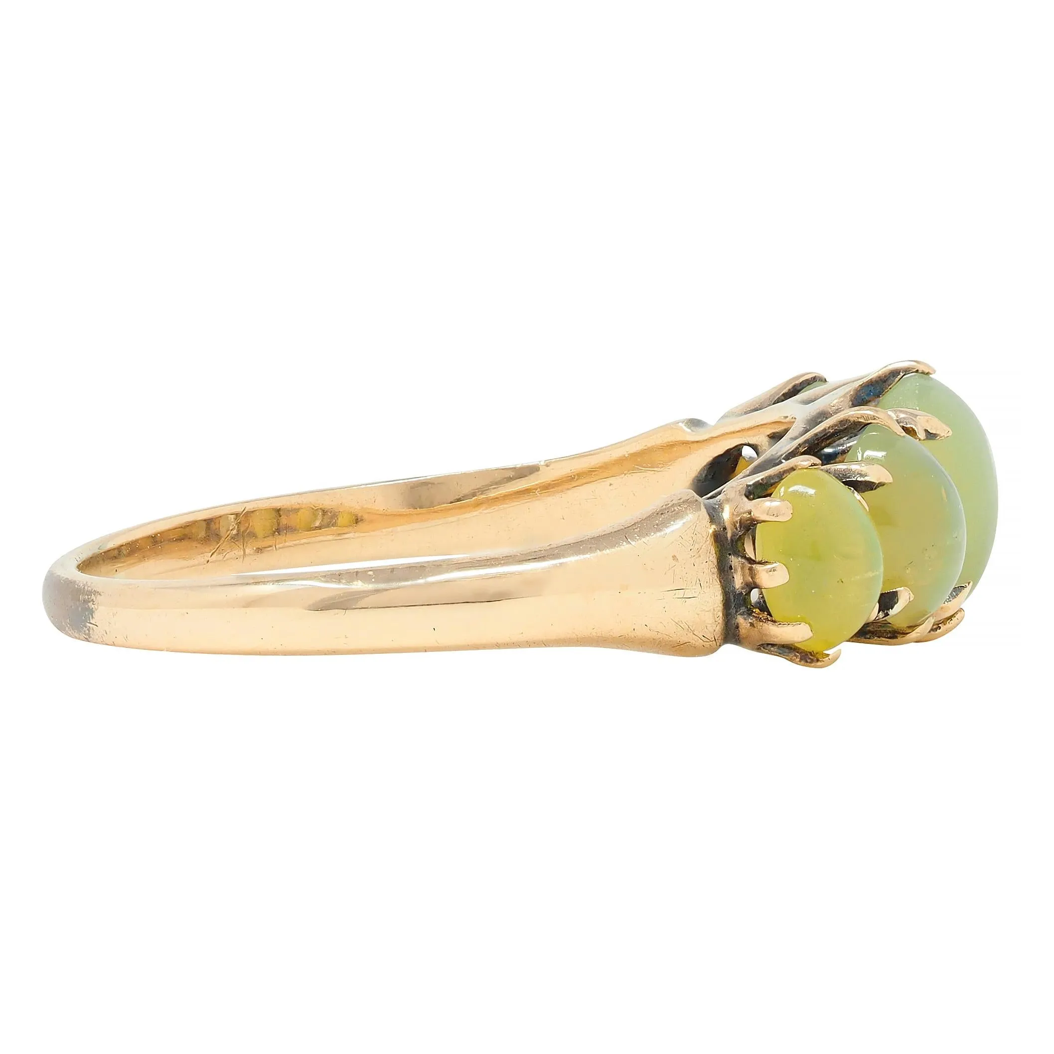 Vintage Cat's Eye Chrysoberyl Gold Stone Band Ring