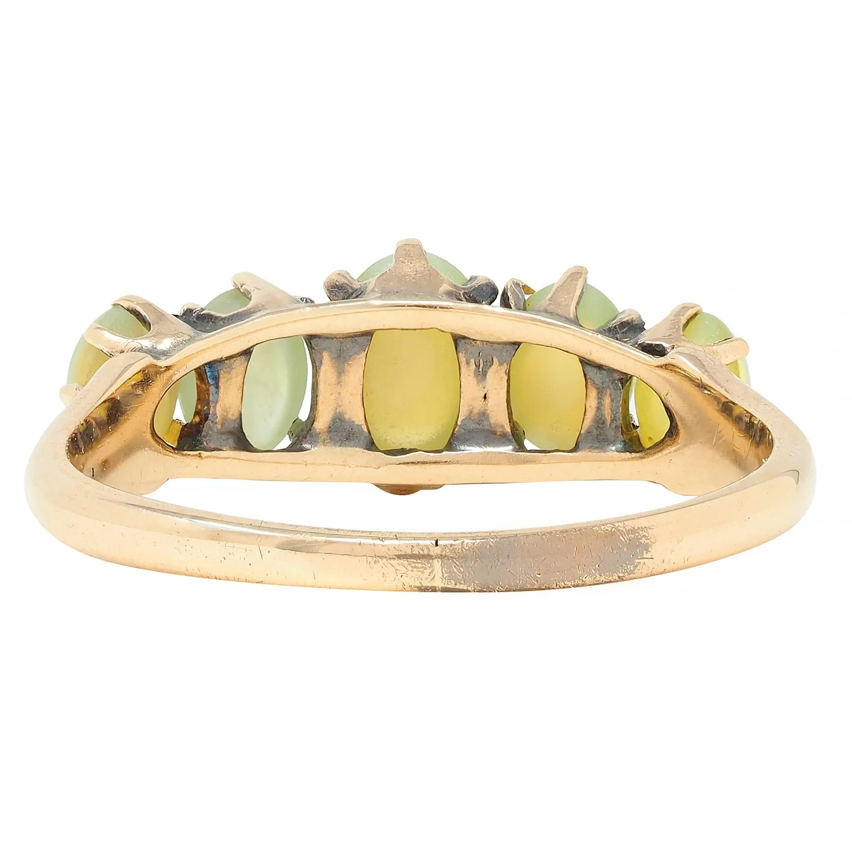 Vintage Cat's Eye Chrysoberyl Gold Stone Band Ring