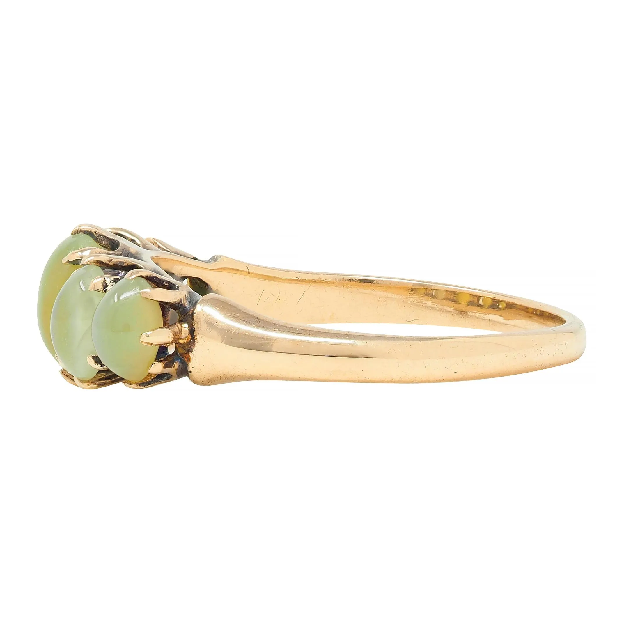 Vintage Cat's Eye Chrysoberyl Gold Stone Band Ring