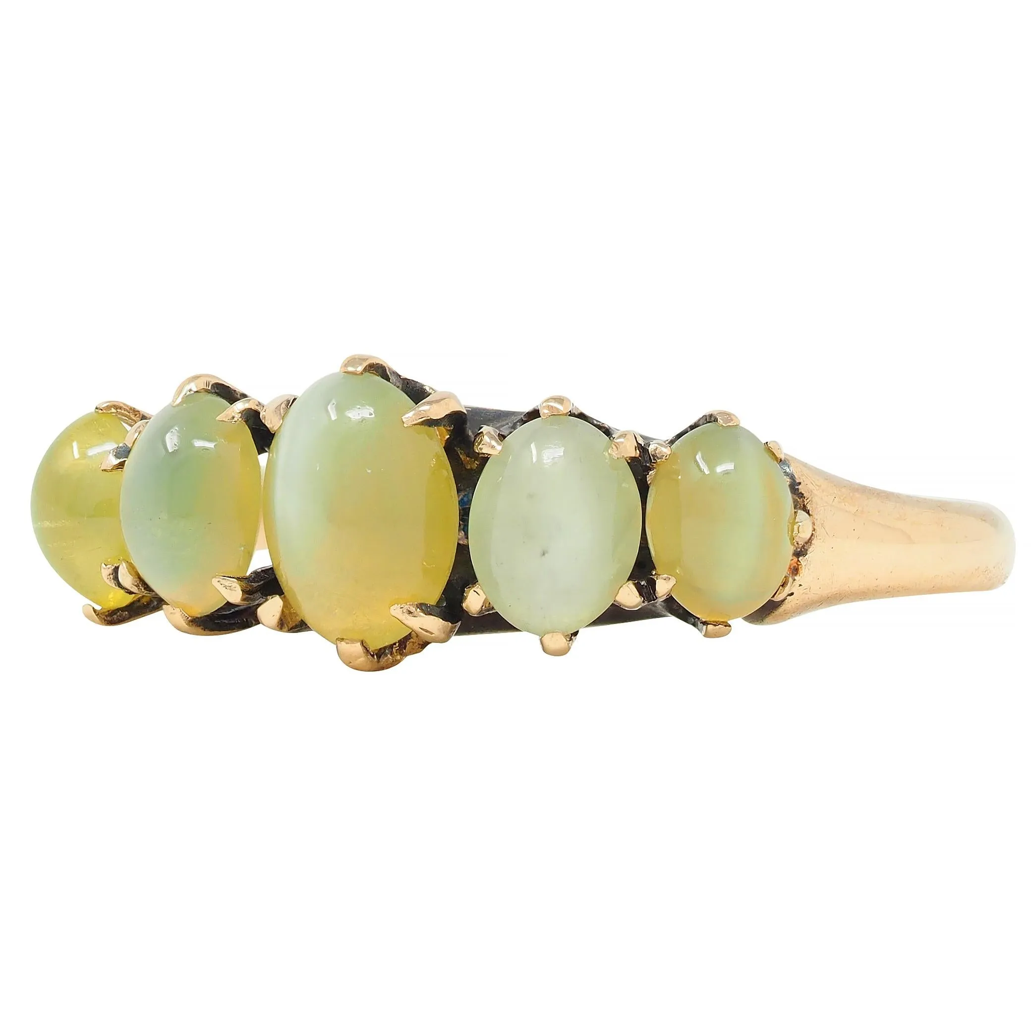 Vintage Cat's Eye Chrysoberyl Gold Stone Band Ring