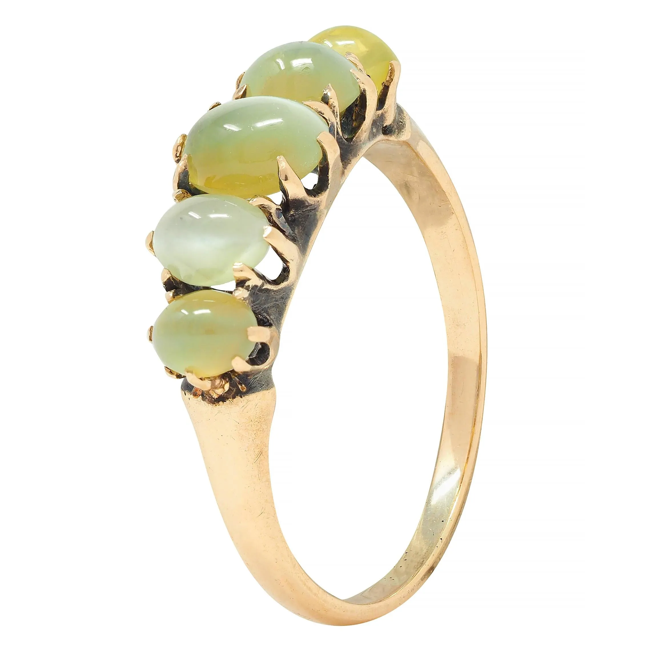 Vintage Cat's Eye Chrysoberyl Gold Stone Band Ring