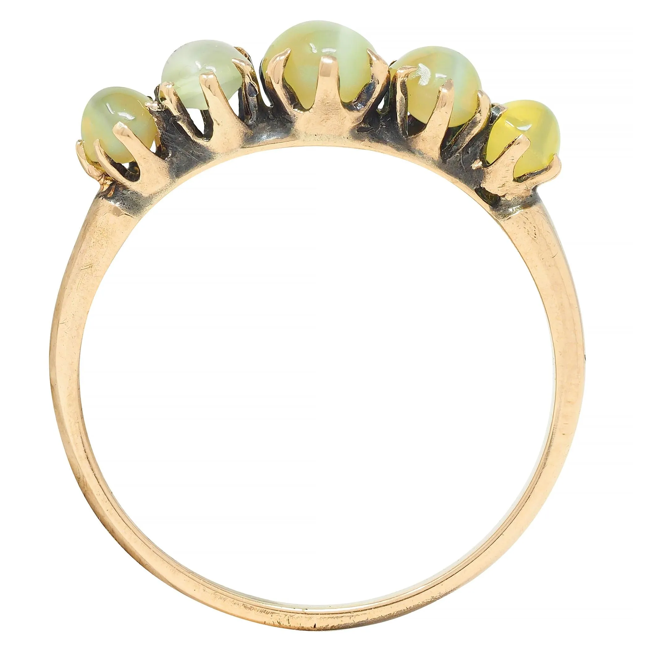 Vintage Cat's Eye Chrysoberyl Gold Stone Band Ring