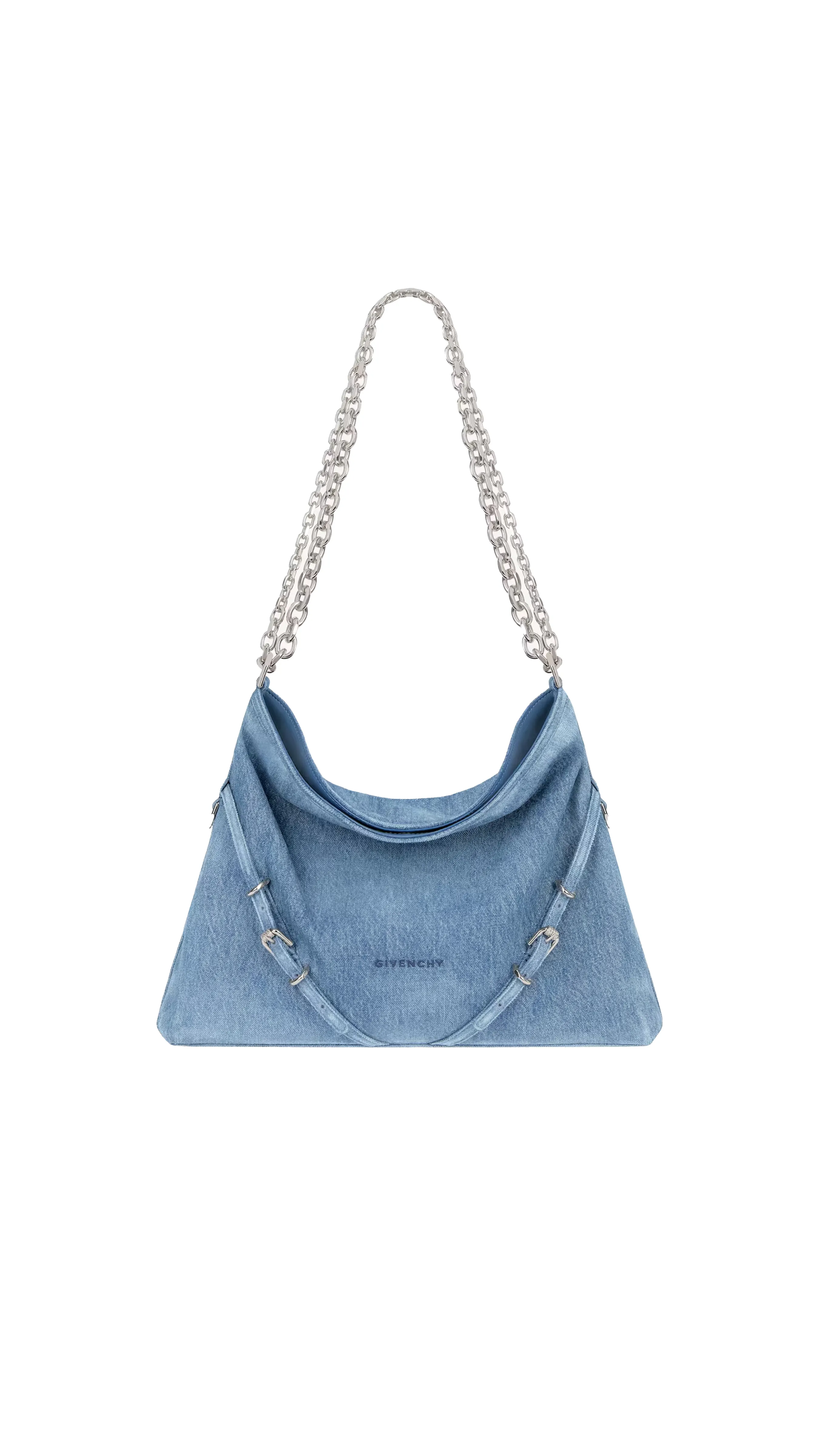 Blue Washed Denim Medium Bag - Voyou