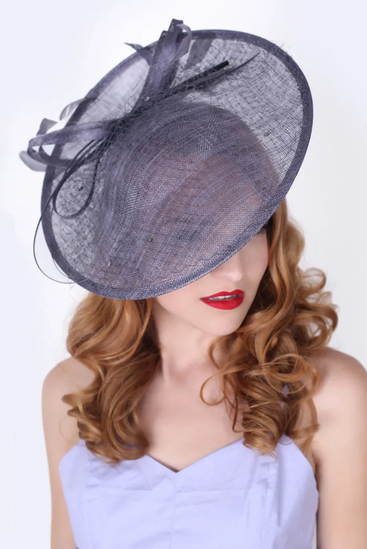 Wendy Fascinator - Charcoal Gray