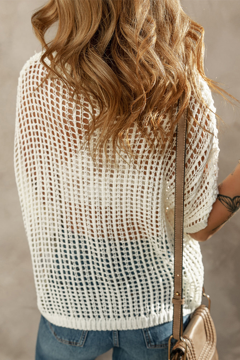 White crochet flower t-shirt