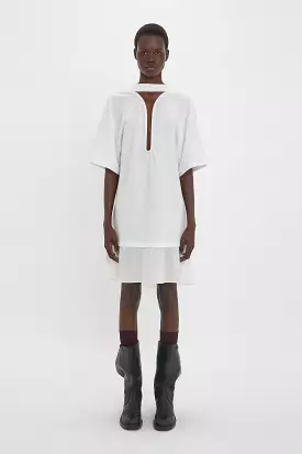 White Frame Cut-Out T-Shirt Dress