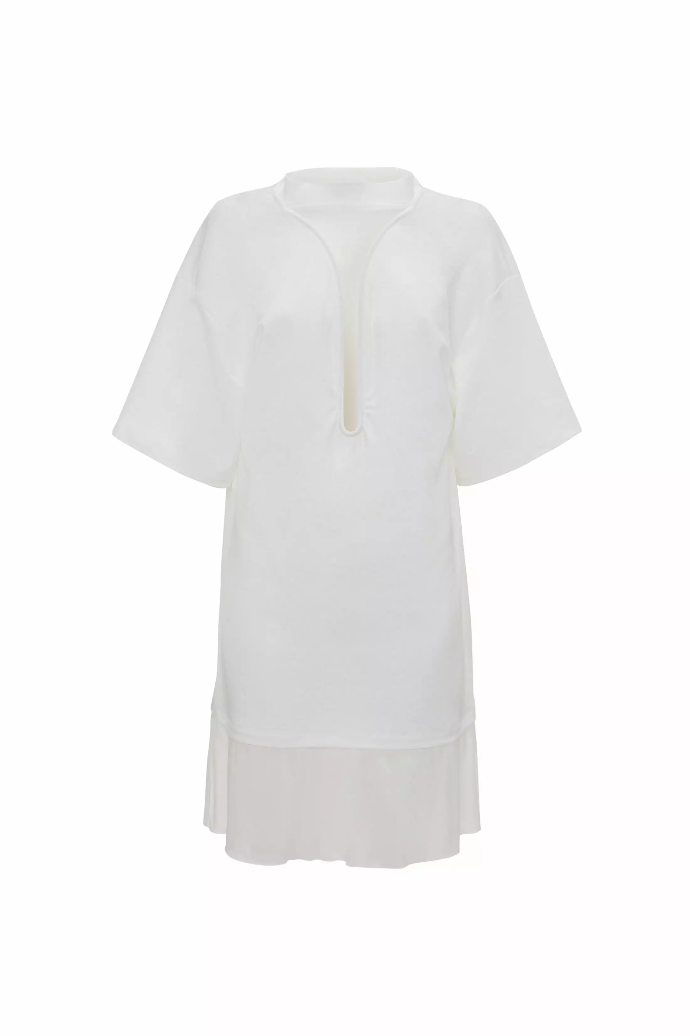 White Frame Cut-Out T-Shirt Dress