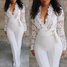 White Jumpsuit for Lace Party