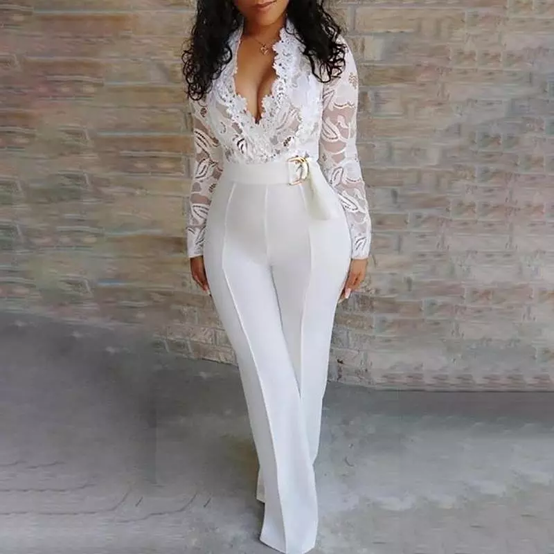 White Jumpsuit for Lace Party