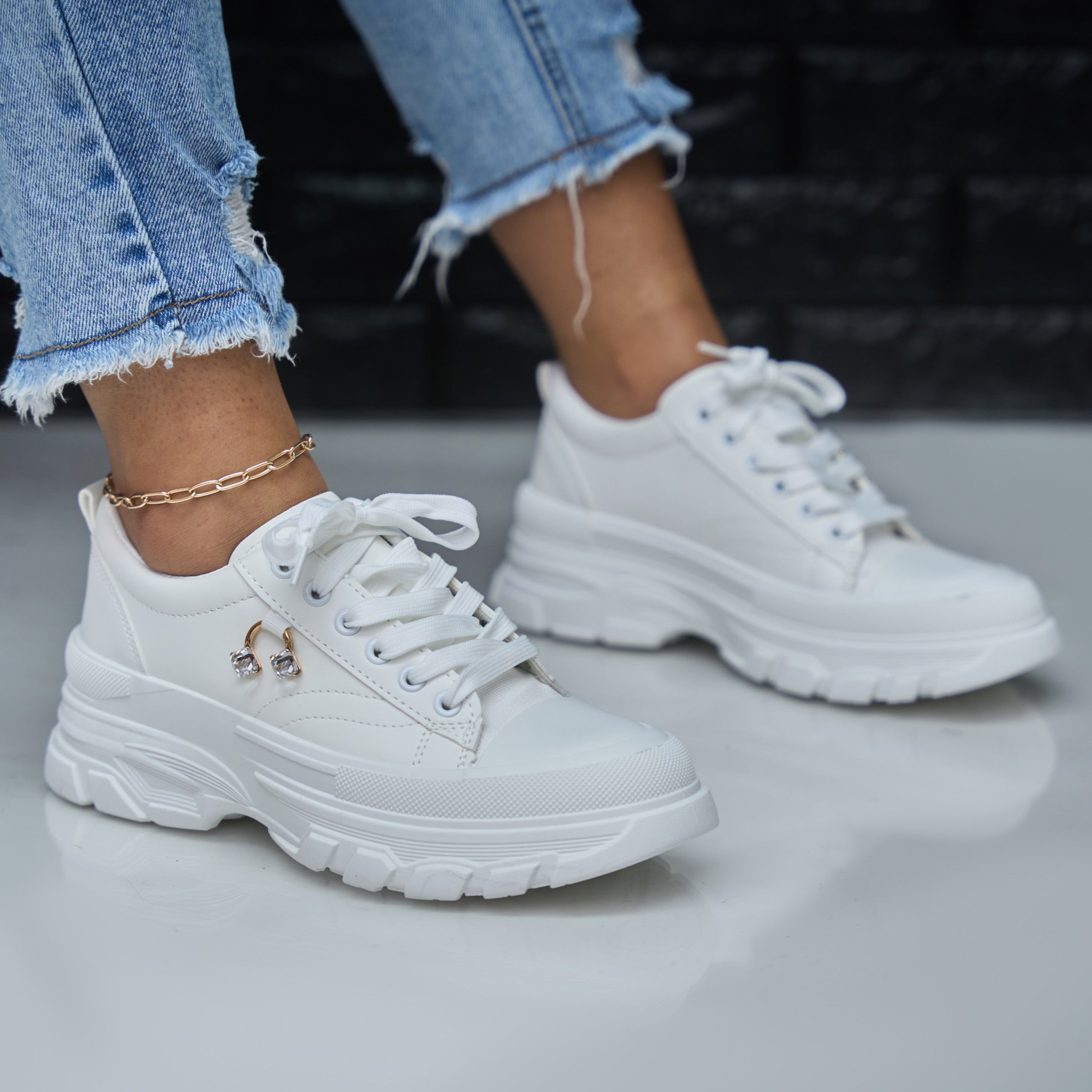 white lace-up sneaker - charlie | top trending sneaker - buy now