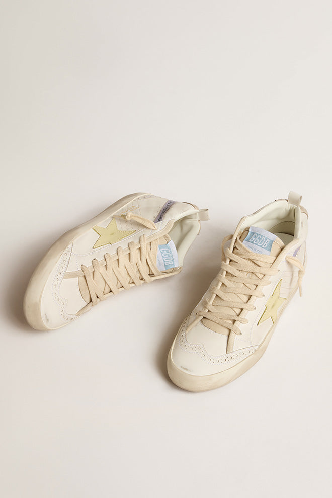 White Leather Sneakers - Mid Star Bio.