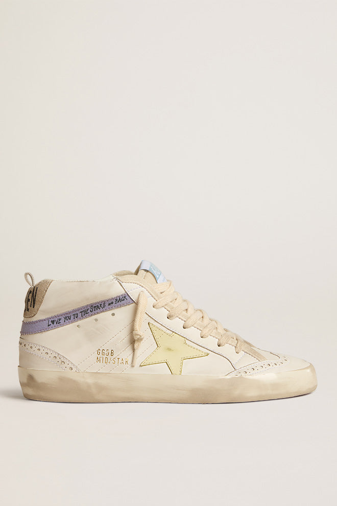 White Leather Sneakers - Mid Star Bio.