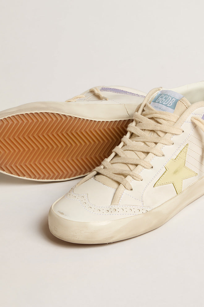 White Leather Sneakers - Mid Star Bio.