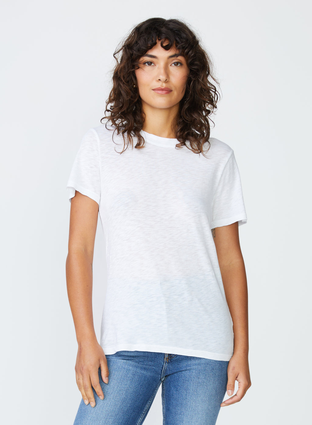 White Short Sleeve T-Shirt made from Supima Slub Jersey