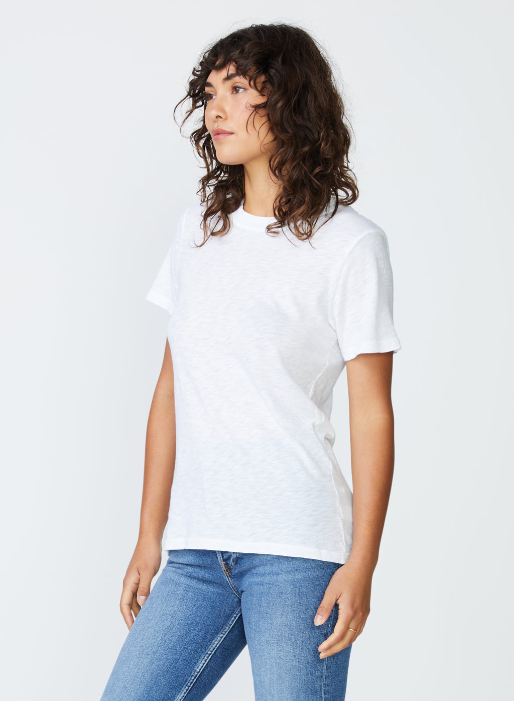 White Short Sleeve T-Shirt made from Supima Slub Jersey