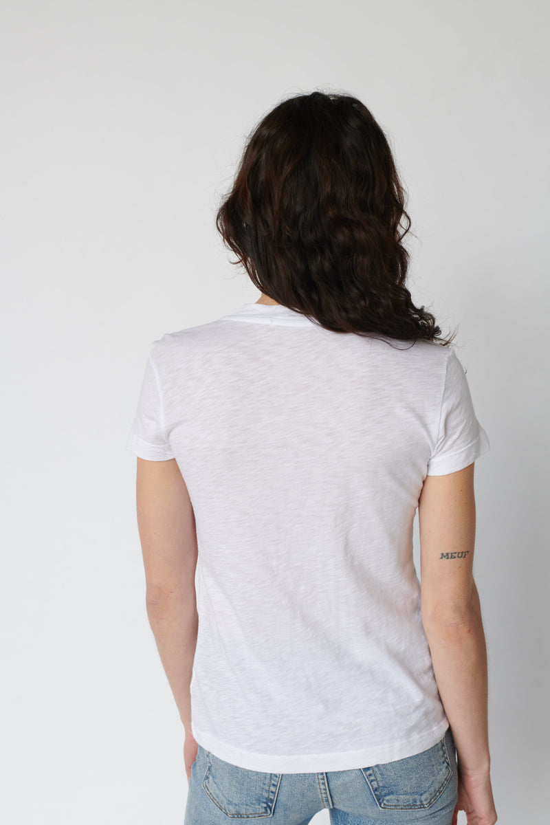 White Short Sleeve T-Shirt made from Supima Slub Jersey