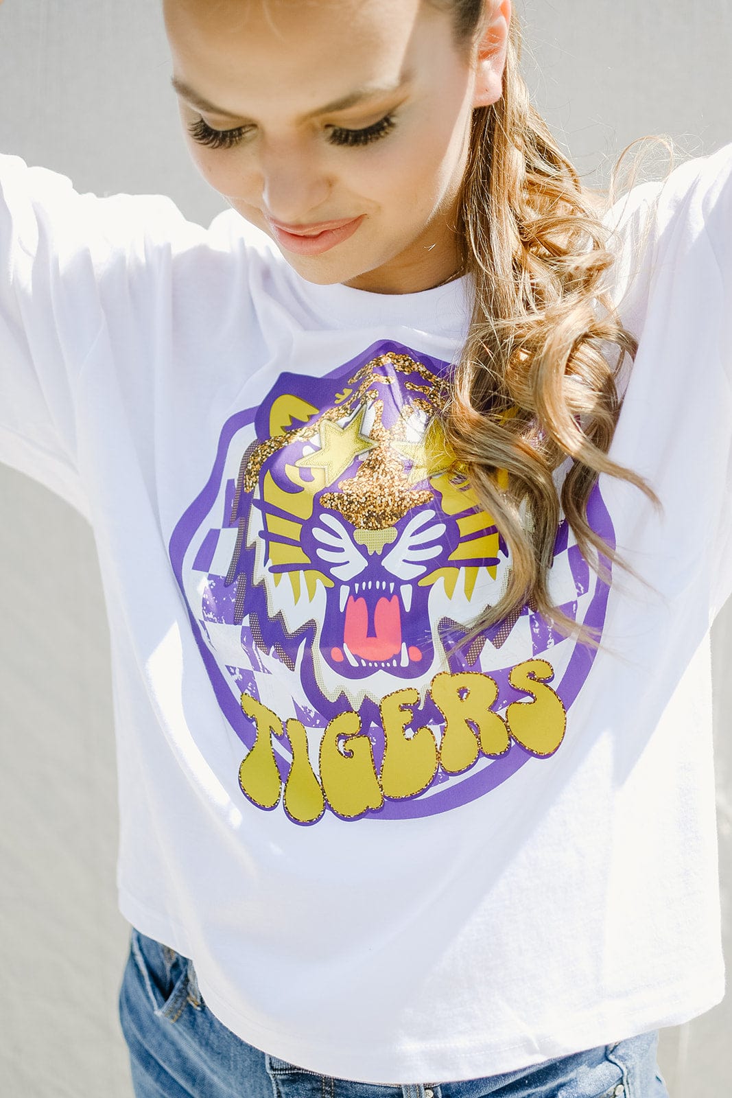 White Tiger Printed Crop Top