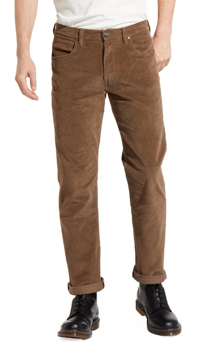 Wrangler Straight Corduroy Stretch Jeans in Teak, Greensboro Collection