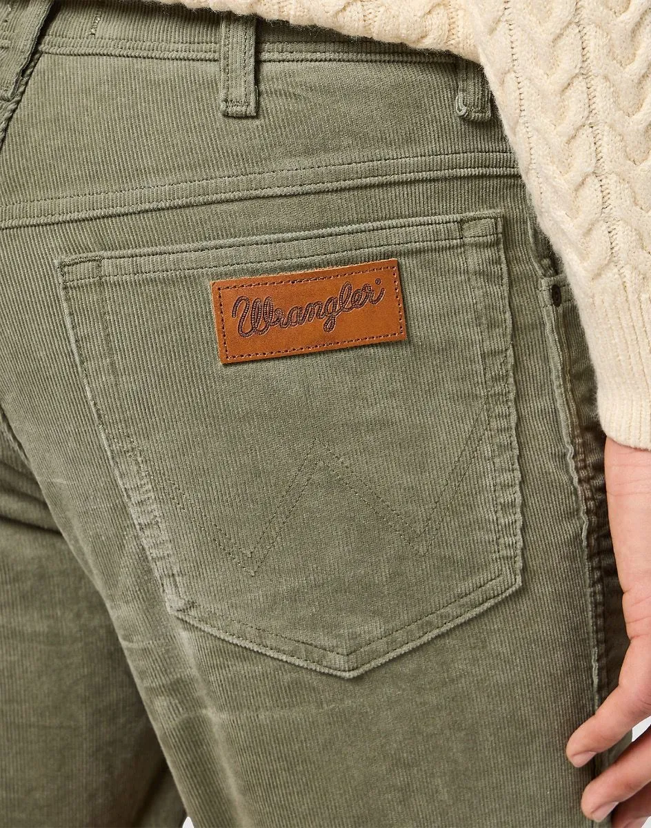 Wrangler Slim Corduroy Jeans in Dusty Olive, Texas Collection