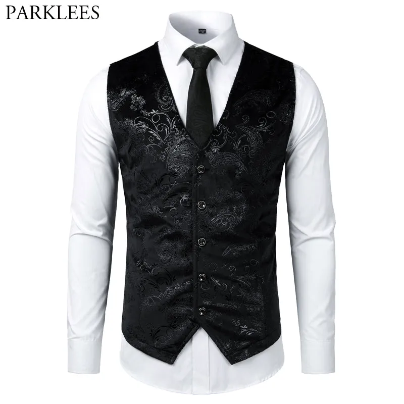 Xituodai Steampunk Victorian Gothic Mens Cosplay Costume Vest Jacket Waistcoat - 2022 New Breasted V-Neck Suit Vest/Tuxedo Waist