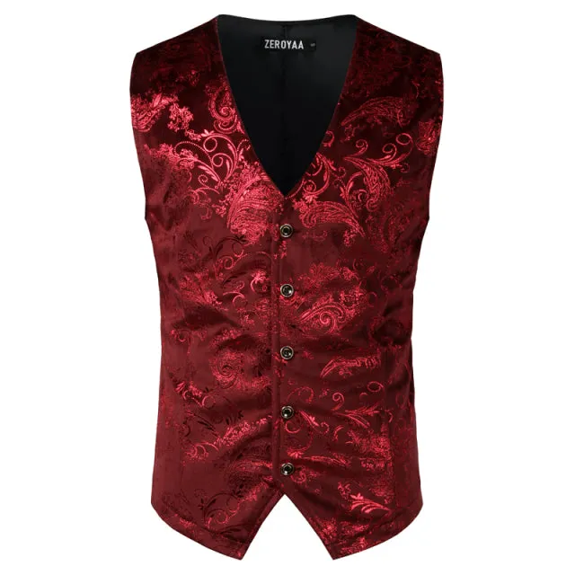 Xituodai Steampunk Victorian Gothic Mens Cosplay Costume Vest Jacket Waistcoat - 2022 New Breasted V-Neck Suit Vest/Tuxedo Waist