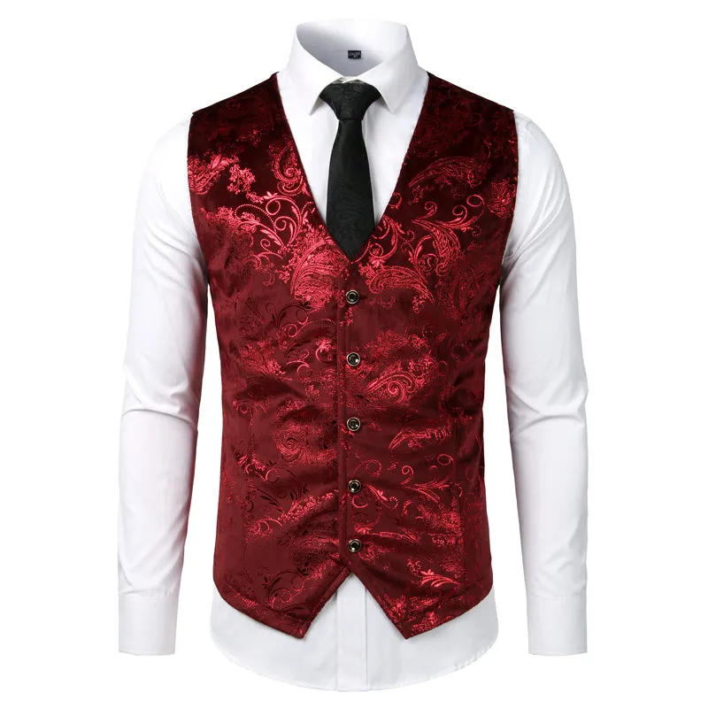 Xituodai Steampunk Victorian Gothic Mens Cosplay Costume Vest Jacket Waistcoat - 2022 New Breasted V-Neck Suit Vest/Tuxedo Waist