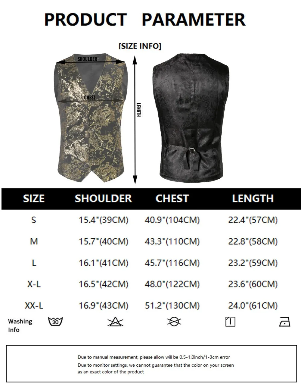 Xituodai Steampunk Victorian Gothic Mens Cosplay Costume Vest Jacket Waistcoat - 2022 New Breasted V-Neck Suit Vest/Tuxedo Waist