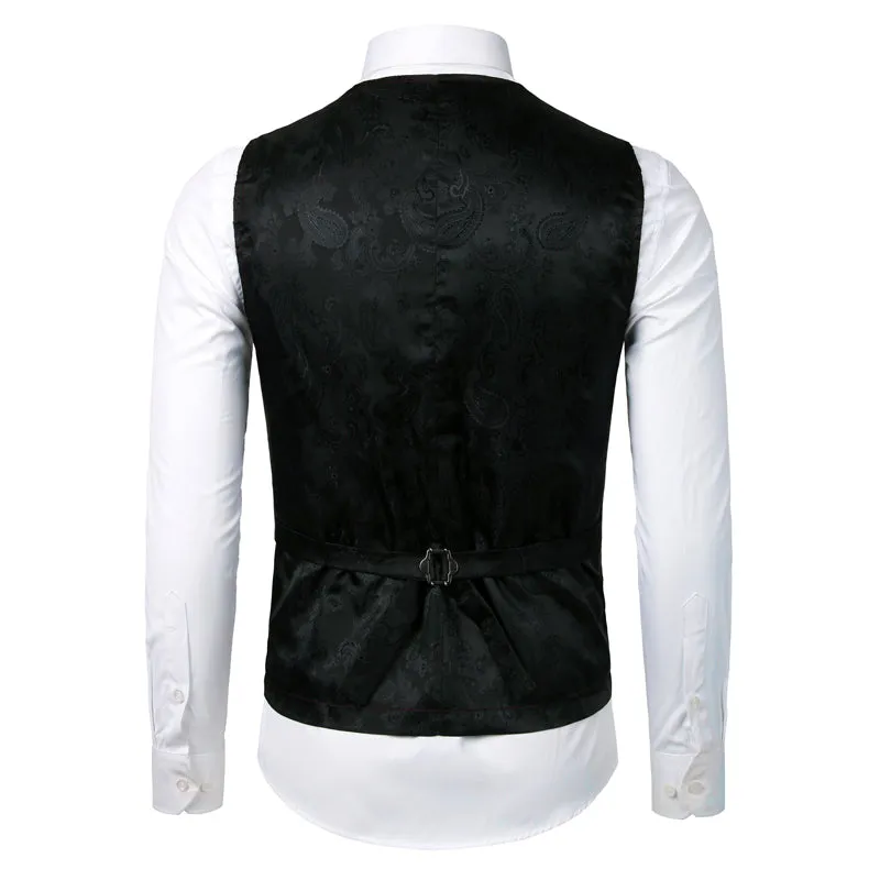 Xituodai Steampunk Victorian Gothic Mens Cosplay Costume Vest Jacket Waistcoat - 2022 New Breasted V-Neck Suit Vest/Tuxedo Waist