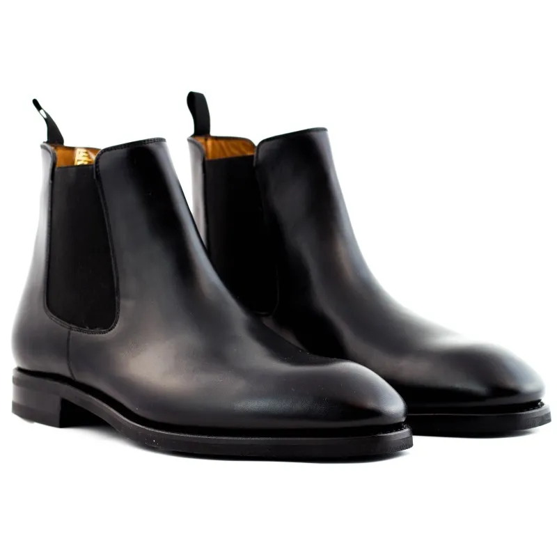 Yanko Black Leather Chelsea Boot