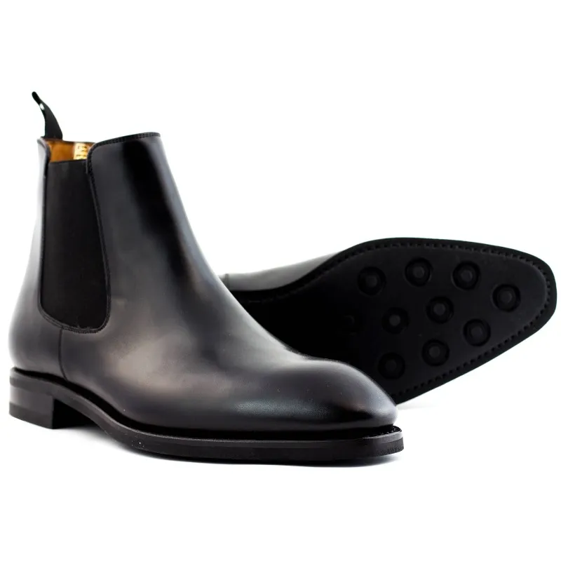 Yanko Black Leather Chelsea Boot