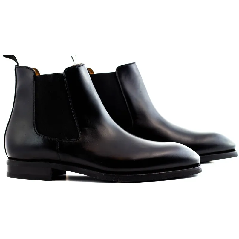 Yanko Black Leather Chelsea Boot