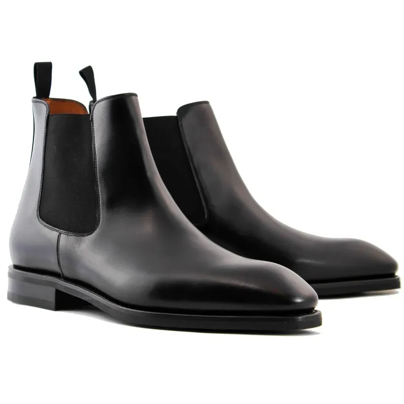 Yanko Black Leather Chelsea Boot