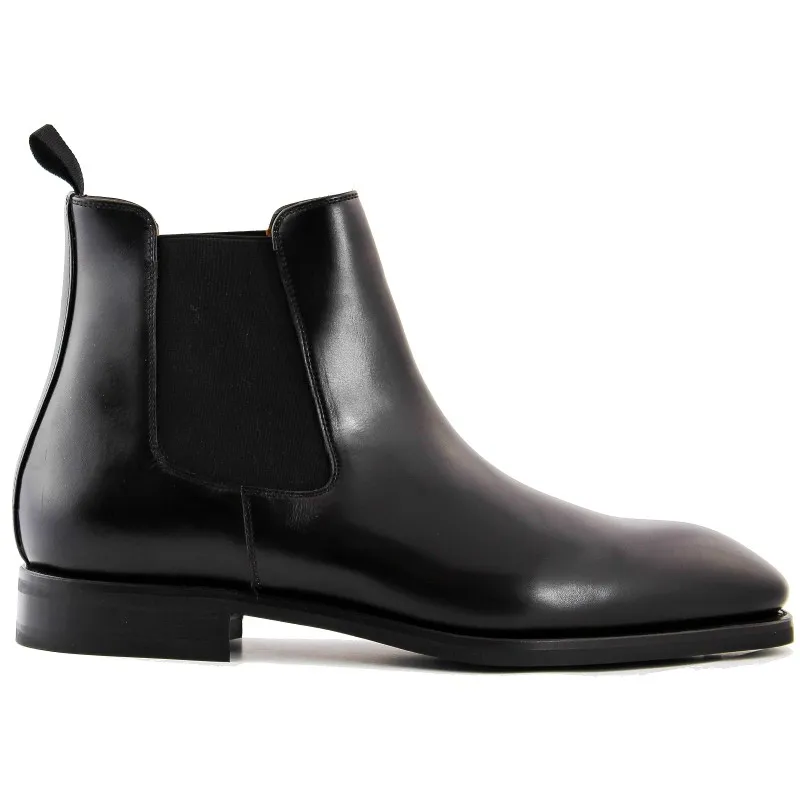 Yanko Black Leather Chelsea Boot