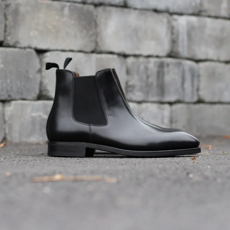 Yanko Black Leather Chelsea Boot