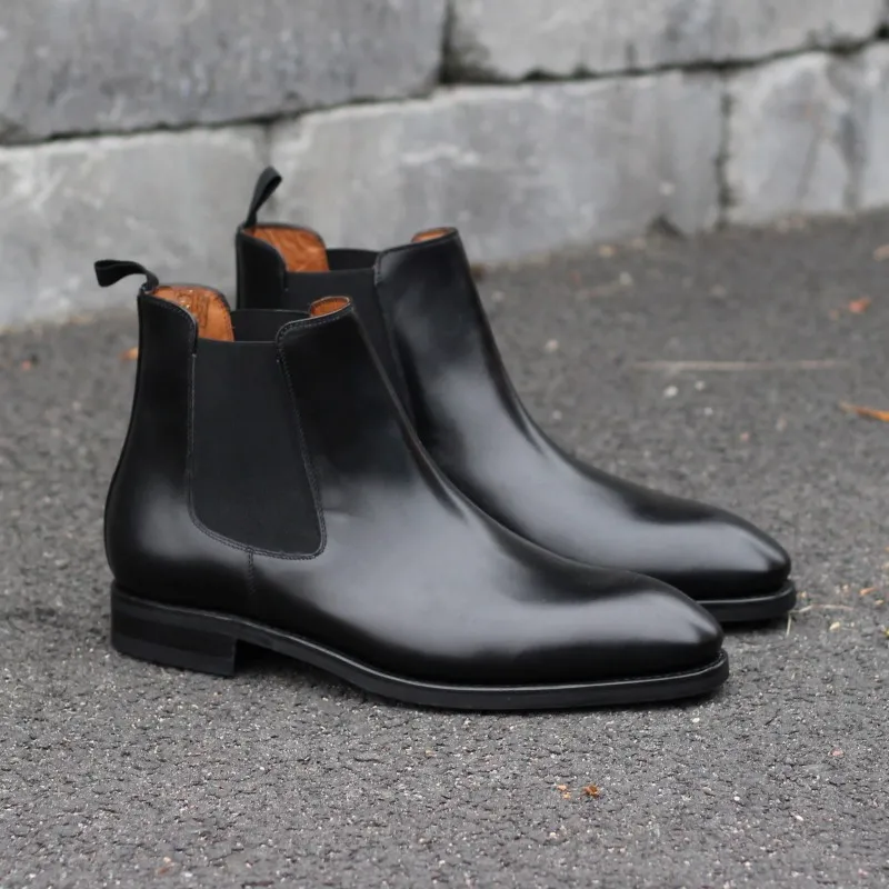 Yanko Black Leather Chelsea Boot