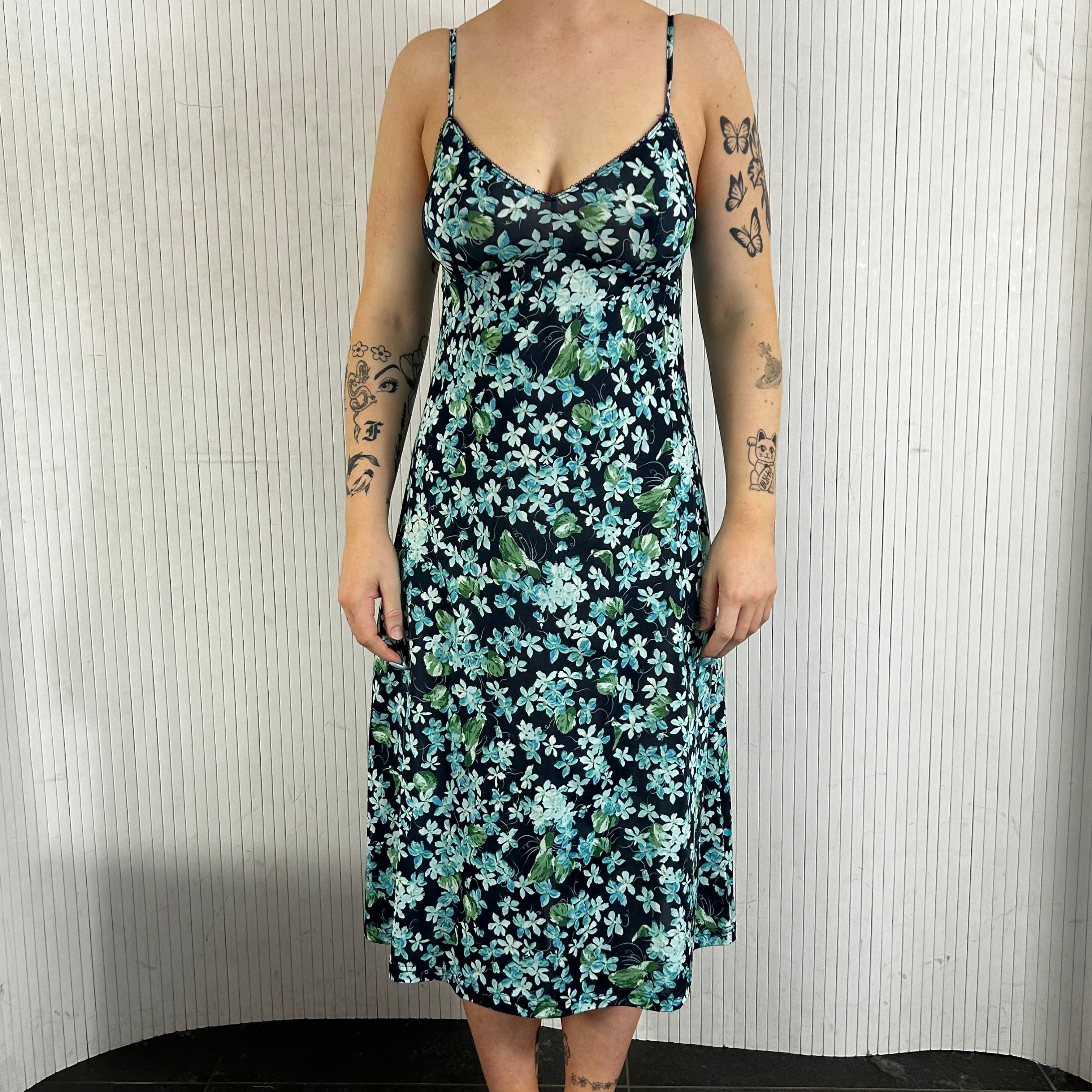 Zimmermann floral silk chiffon maxi dress - Navy & Aqua - Sizes XS/S/M